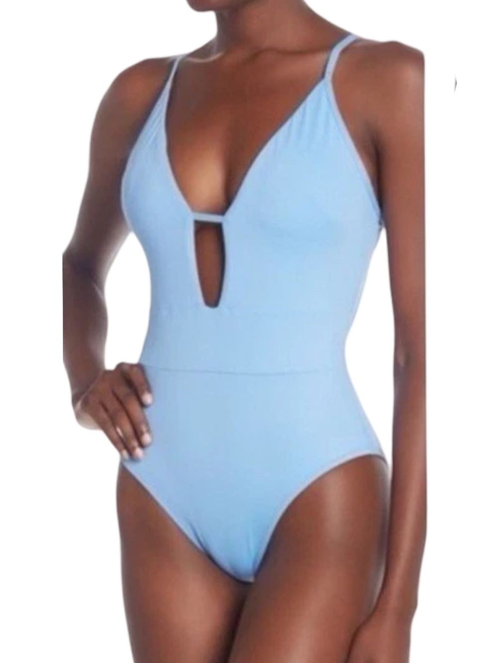 Becca Plunge Sky Color Code One Piece Swimsuit Size M NWOT